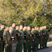 Казачья молодежь на военно-полевом сборе казаков