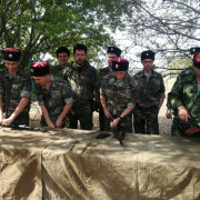 Казачья молодежь на военно-полевом сборе казаков